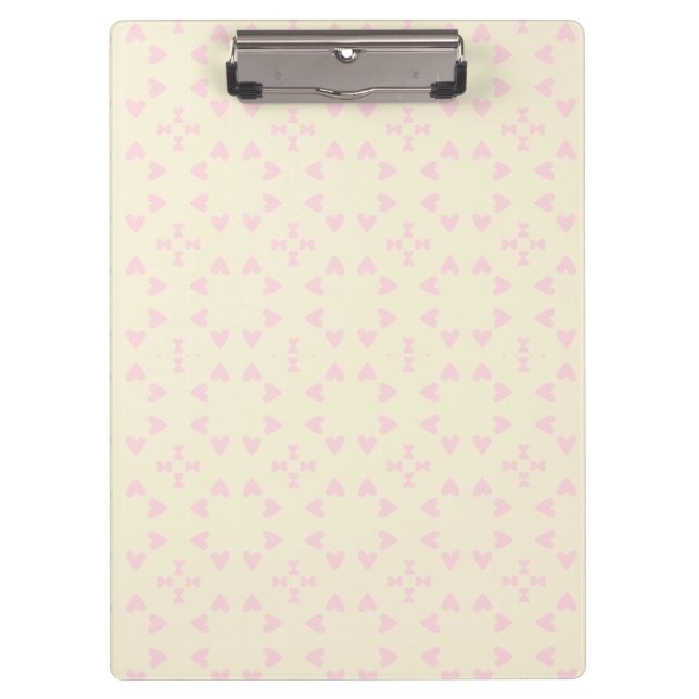 Carpeta De Pinza Soft Pink Heart Pattern – Cute Aesthetic Seamless  (Anverso)