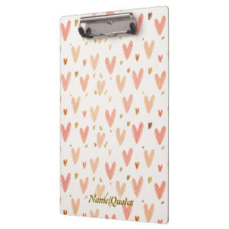 Carpeta De Pinza Soft Pink Hearts Seamless Pattern