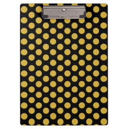 Carpeta De Pinza Solid Black with Metallic Gold Dot Style