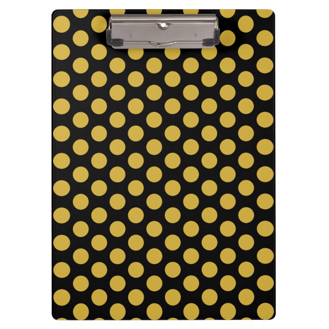 Carpeta De Pinza Solid Black with Metallic Gold Dot Style (Anverso)