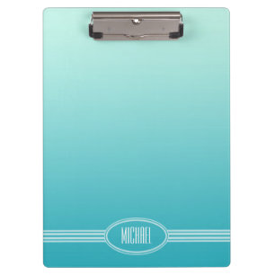 Carpeta De Pinza SÓLO gradientes de color azul océano + tu texto