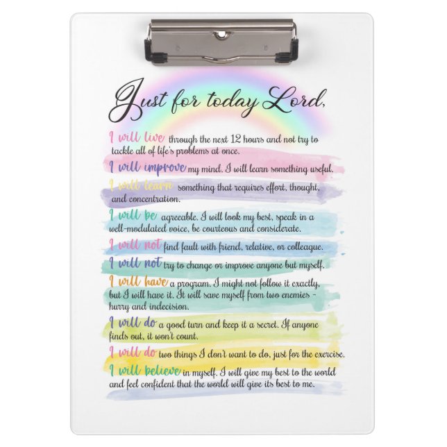 Carpeta De Pinza Sólo por hoy, Señor (Anverso)