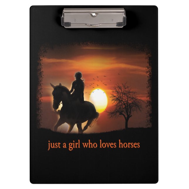 Carpeta De Pinza solo un chica que ama los caballos (Anverso)