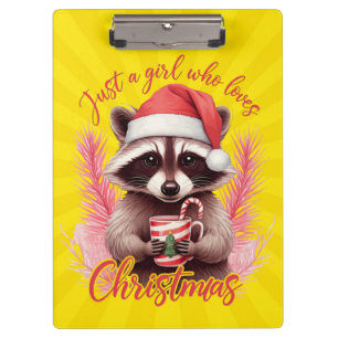 Carpeta De Pinza Sólo una chica que ama el mapache de Navidad-71692