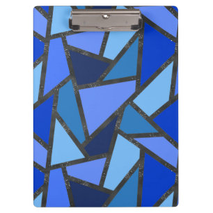 Carpeta De Pinza Sombras de vidrio manchado azul
