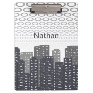 Carpeta De Pinza Sombras personalizadas de paisaje urbano gris de l