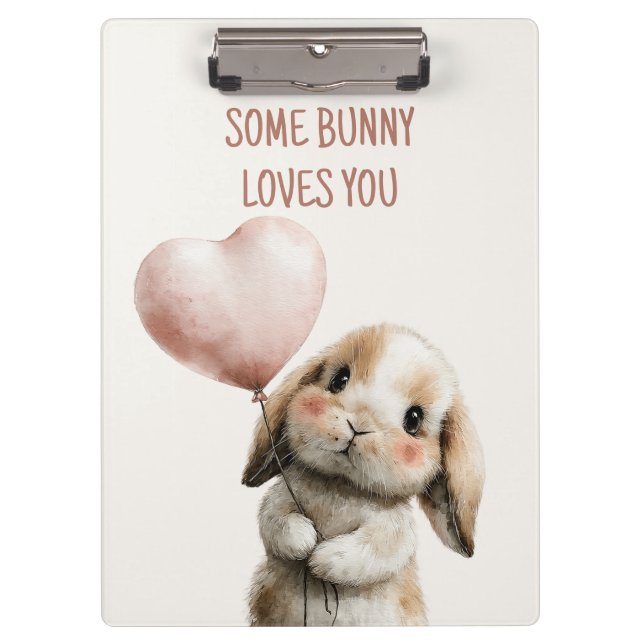 Carpeta De Pinza Some Bunny Loves You with Heart Balloon (Anverso)