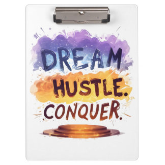 Carpeta De Pinza Soñar. Hustle. Conquistar. - Tipografía motivacion