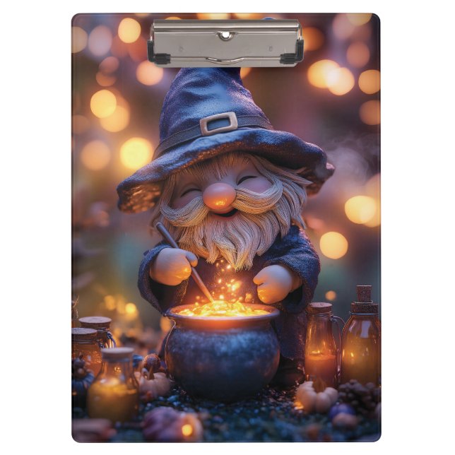 Carpeta De Pinza Sonriente Gnome Stirring Magic Pot (Anverso)