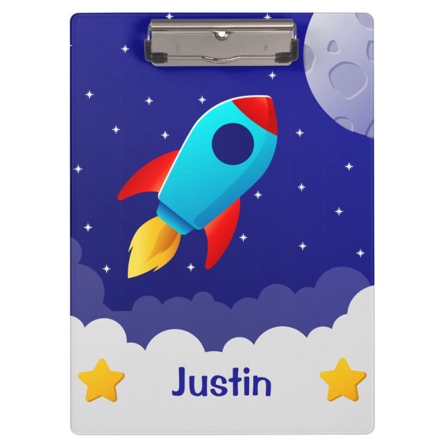 Carpeta De Pinza Space Adventure Rocket Clipboards Design (Anverso)