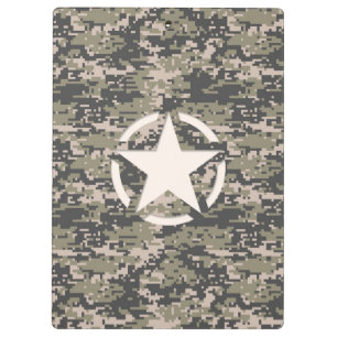 Carpeta De Pinza Star Stencil Vintage Tag Digital Khaki Style