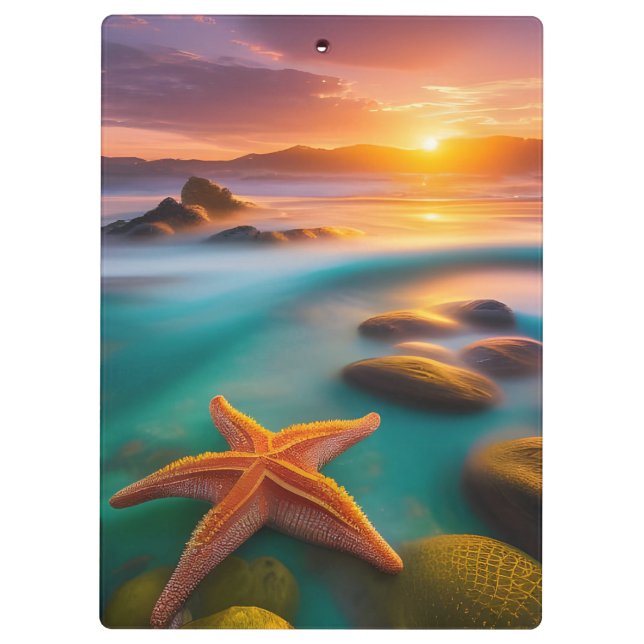 Carpeta De Pinza Starfish en la playa en Dawn (Reverso)