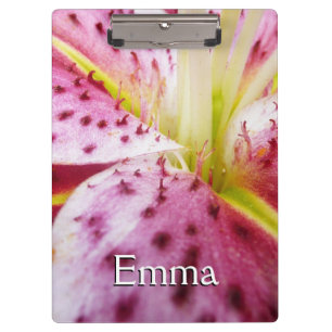 Carpeta De Pinza Stargazer Lily Bright Magenta Floral