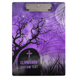 Carpeta De Pinza Starry Purple Ghoulish Gótico Web Luna llena