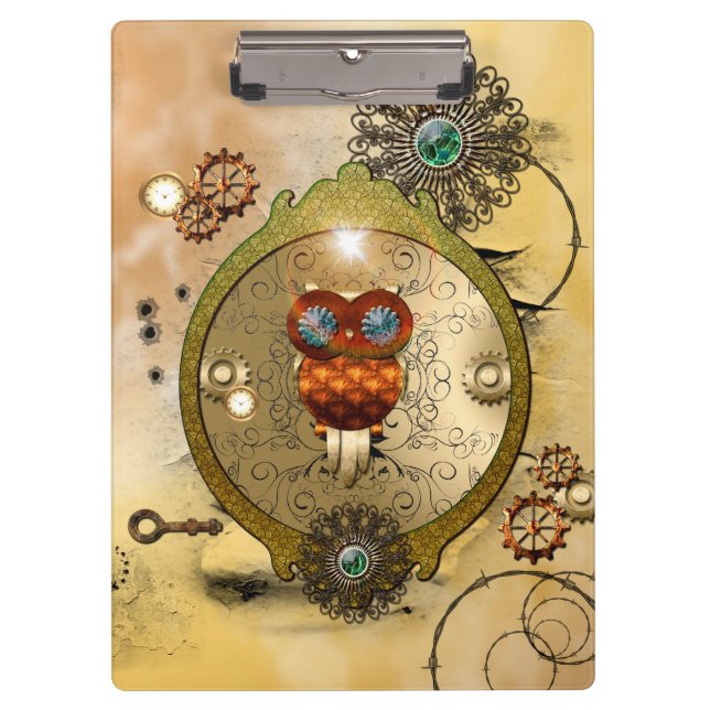 Carpeta De Pinza Steampunk, búho lindo (Anverso)
