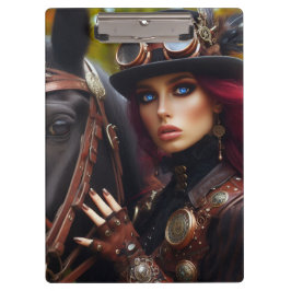 Carpeta De Pinza Steampunk Victorian Lady Dark Rider
