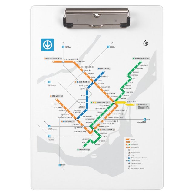 Carpeta De Pinza STM Mapa del metro de Montreal luz blanca HD (Anverso)