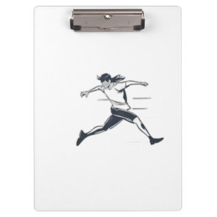 Carpeta De Pinza Stylized Silhouette of a Person Running Fast
