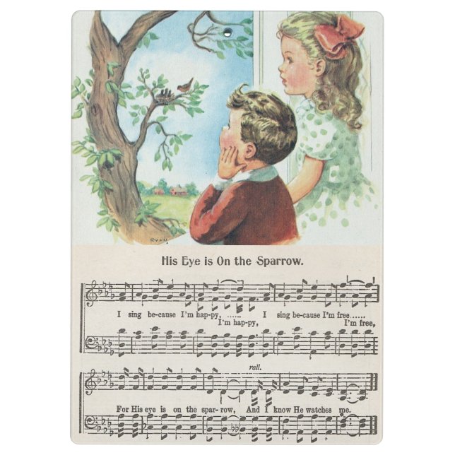 Carpeta De Pinza Su ojo está en el tablero del acrílico del gorrión (Reverso)