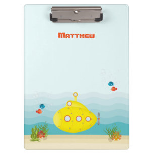 Carpeta De Pinza Submarino Amarillo Mar Profundo