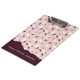 Carpeta De Pinza Subtle Geometry: Stars & Triangles – Pink Notebook