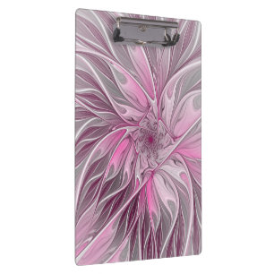 Carpeta De Pinza Sueño de flores rosadas fractales, patrón de fanta