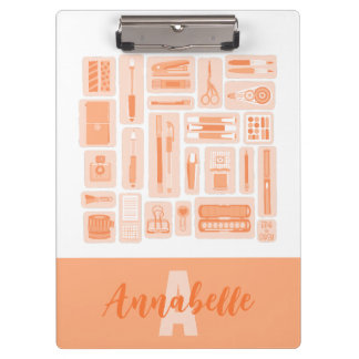 Carpeta De Pinza Suministros de arte caprichosos Monograma Naranja