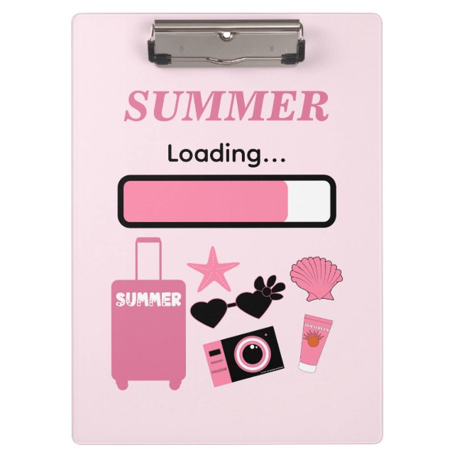 Carpeta De Pinza Summer Loading Pink Clipboard (Anverso)