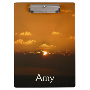 Carpeta De Pinza Sun Behind Clouds I Naranja Sunset Photo