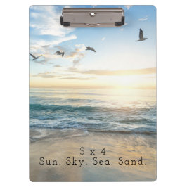 Carpeta De Pinza Sun. Cielo. Mar. Arena. Escena de la playa