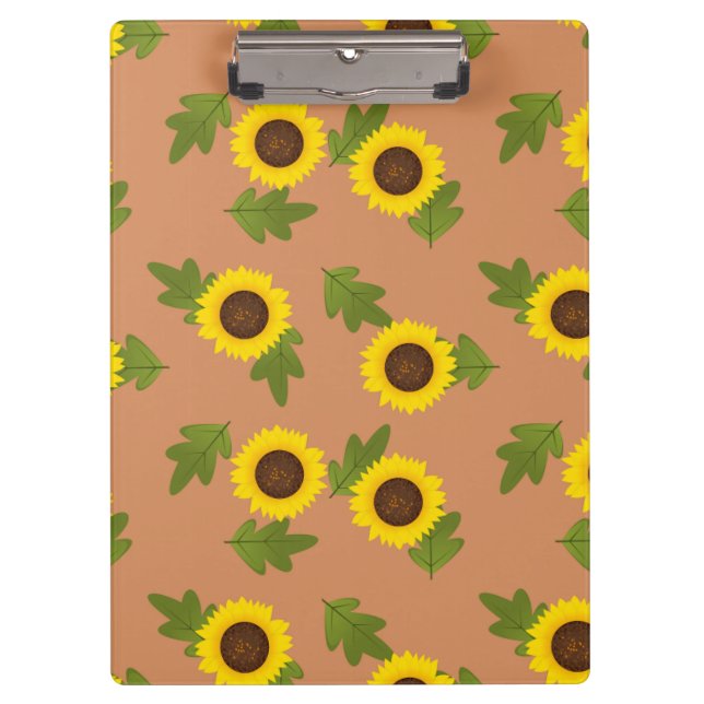 Carpeta De Pinza Sunflower Pattern Design – Cute Floral Aesthetic (Anverso)
