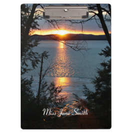 Carpeta De Pinza Sunset Over Forest Lake Clipboard