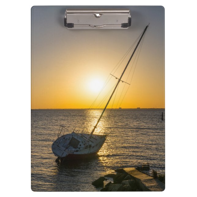 Carpeta De Pinza Sunset Sailboat Shipwreck Gulf Breeze FL Clipboard (Anverso)