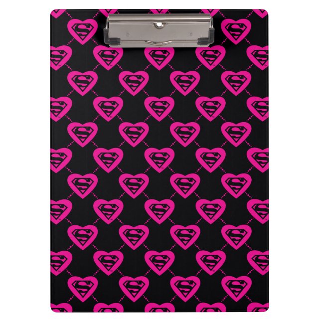 Carpeta De Pinza Supergirl Hearts Diagonal Pattern (Anverso)