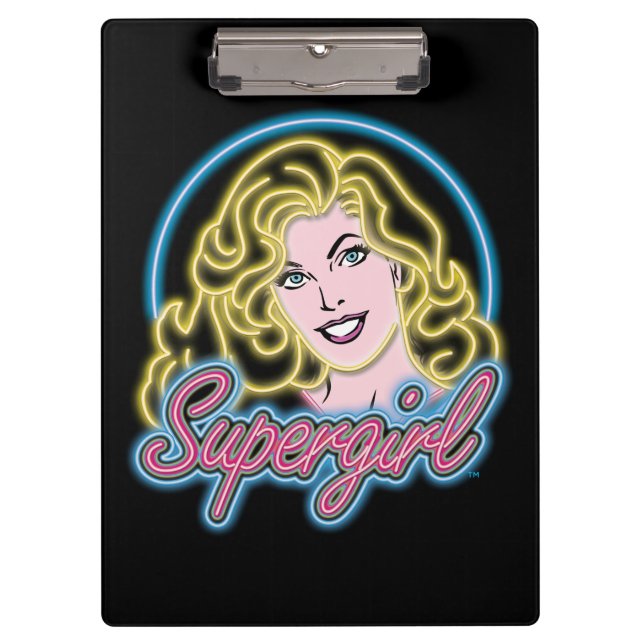 Carpeta De Pinza Supergirl Retro Neon Lights Graphic (Anverso)