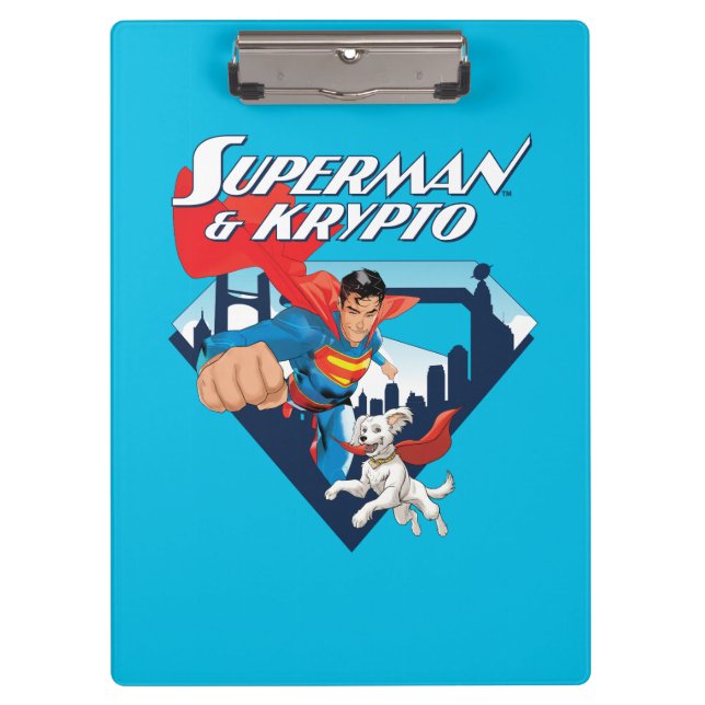 Carpeta De Pinza Superman y Krypto Soar (Anverso)