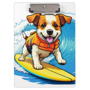 Carpeta De Pinza Surfing Dog