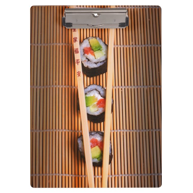 Carpeta De Pinza Sushi y palillos de madera (Anverso)