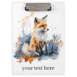 Carpeta De Pinza Susurros del zorro salvaje en acuarela, personaliz