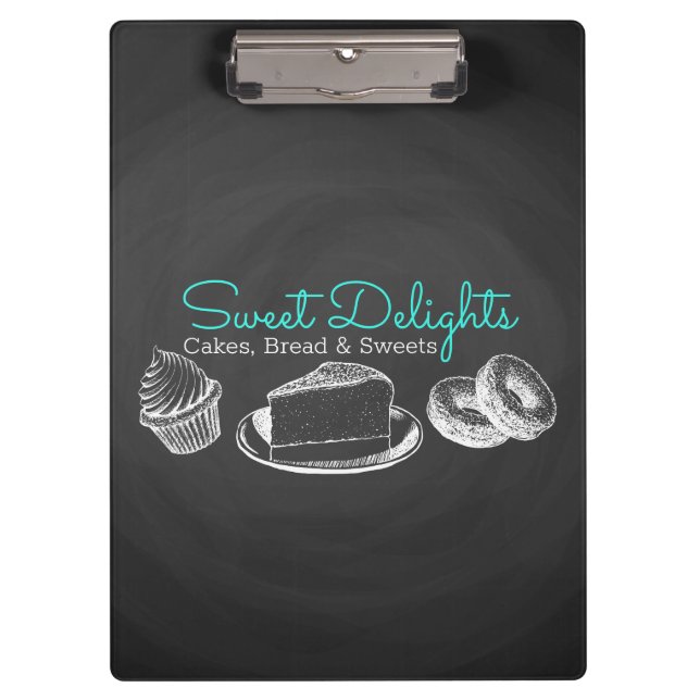 Carpeta De Pinza Sweet Bakery Chalkboard Profesional (Anverso)