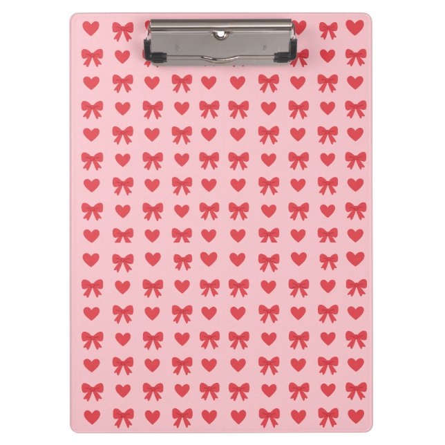 Carpeta De Pinza Sweet Pink Hearts & Bows Pattern (Anverso)
