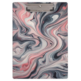 Carpeta De Pinza Swirling Shades of Pink, Grey, and White