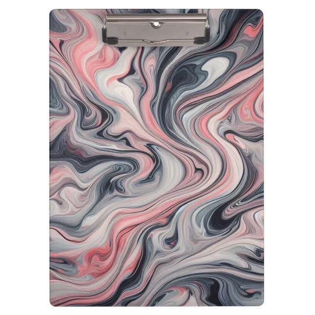 Carpeta De Pinza Swirling Shades of Pink, Grey, and White (Anverso)