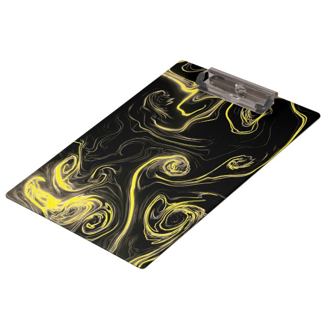 Carpeta De Pinza Swirls amarillo y negro (Angular)