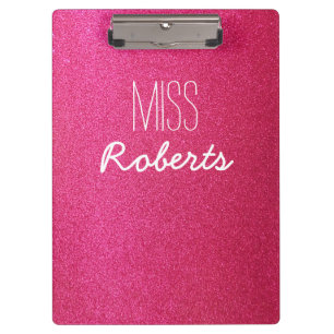 Carpeta De Pinza Tablero (adaptable) rosado del profesor del