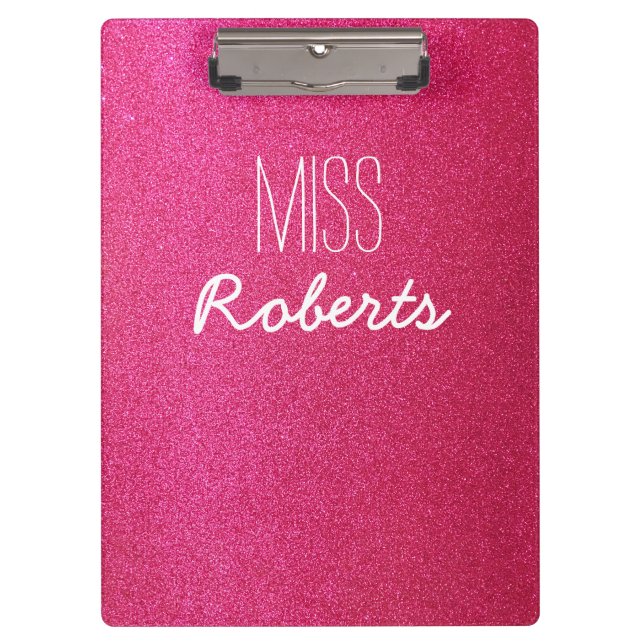 Carpeta De Pinza Tablero (adaptable) rosado del profesor del (Anverso)