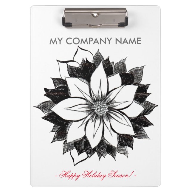 Carpeta De Pinza Tablero CLÁSICO de la oficina del POINSETTIA (Anverso)