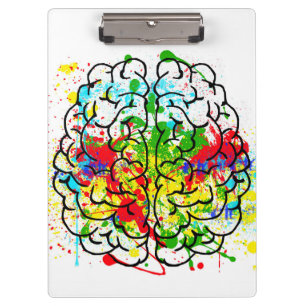 Carpeta De Pinza Tablero colorido del cerebro