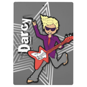 Carpeta De Pinza Tablero conocido rubio del muchacho rockstar gris