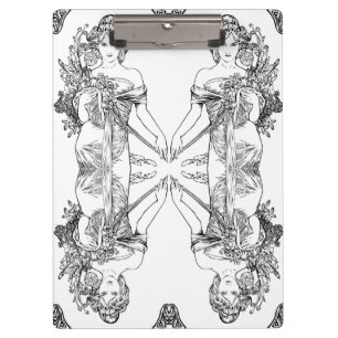 Carpeta De Pinza Tablero de Alfonso Mucha del nouveau del arte